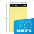 Notebooks & Pads | TOPS 63350 Docket 5 in. x 8 in. Ruled Perforated Pads - Narrow, Canary-Yellow (50 Sheets/Pad, 12 Pads/Pack) image number 1