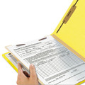 File Folders | Smead 13704 2 in. Expansion Top Tab Classification Folders with 4 SafeSHIELD Fasteners - Letter Size/Yellow Exterior (10/Box) image number 4