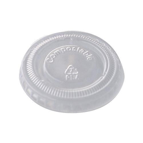 Cups and Lids | World Centric CPLCS1SN PLA Clear Cold Cup Lids Fits 1 oz Portion Cups Plastic Clear 3000/Carton image number 0