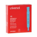 Highlighters | Universal UNV08864 Fluorescent Ink Chisel Tip Desk Highlighters - Blue (1 Dozen) image number 1