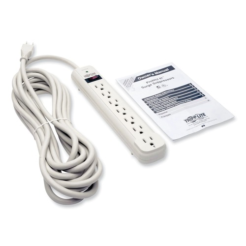 Surge Protectors | Tripp Lite TLP725 Protect It! 1,080 Joules 25 ft. Cord 7 AC Outlets Surge Protector - Light Gray image number 0