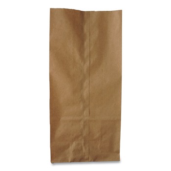 General 18406 35 lbs. Capacity 6 in. x 3.63 in. x 11.06 in. #6 Grocery Paper Bags - Kraft (1-Bundle)