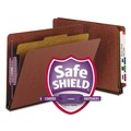 File Folders | Smead 26855 4 SafeSHIELD Fasteners 2 in. Expansion 1 Divider Letter Size End Tab Pressboard Classification Folders - Red (10/Box) image number 1