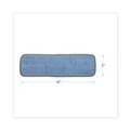Mops | Boardwalk BWKMFM185BCFDZ 18 in. x 5 in. Hook and Loop Back Split Microfiber Mop Head - Blue (1 Dozen) image number 4