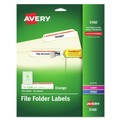 Dividers & Tabs | Avery 05166 TrueBlock 0.66 in. x 3.44 in. Permanent File Folder Labels with Sure Feed Technology - White (30/Sheet, 25 Sheets/Pack) image number 0