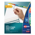 Dividers & Tabs | Avery 11405 Index Maker 11 in. x 8.5 in. 12-Tab Traditional Color Print and Apply Clear Label Dividers - Assorted (5/Pack) image number 0