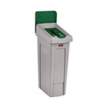 Trash & Waste Bins | Rubbermaid Commercial 2185054 Slim Jim Recycling Station Kit 1-Stream Paper 23 gal Plastic Green/Gray image number 1