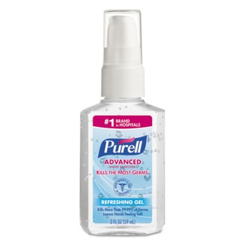 PURELL 9606-24 2 oz. Pump Bottle Advanced Gel Hand Sanitizer - Refreshing Scent (24/Carton)