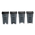 Trash & Waste Bins | Rubbermaid Commercial FG9W2700GRAY Brute 50 Gallon Square Molded Plastic Rollout Container - Gray image number 3