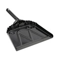 Cleaning Tools | Boardwalk 528147 12 in. x 14 in. 20-Gauge Steel Dust Pan with 5 in. Handle - Black (12/Carton) image number 0
