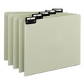 File Folders | Smead 50576 1/5-Cut Tab A to Z 8.5 in. x 11 in. Alphabetic Top Tab Indexed File Guide Set - Green (25/Set) image number 1