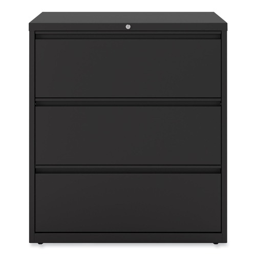 Office Filing Cabinets & Shelves | Alera 25489 36 in. x 18.63 in. x 40.25 in. 3 Legal/Letter/A4/A5 Size Lateral File Drawers - Black image number 0