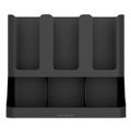 Breakroom Supplies | Mind Reader UPRIGHT6BLK 11.5 in. x 6.5 in. x 15 in. 6-Section Flume Upright Coffee Condiment/Cup Organizer - Black image number 2