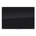 White Boards | U Brands 173U00-01 70 x 47 Glass Dry Erase Board - Black Surface image number 0
