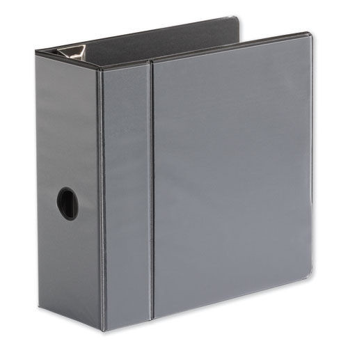 Binders | Universal UNV30755 Deluxe Easy-to-Open 5 in. Capacity 11 in. x 8.5 in. (3) D-Ring View Binder - Black image number 0