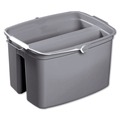 Pails | Rubbermaid Commercial FG261700GRAY 17 qt. Plastic Double Utility Pail - Gray image number 0