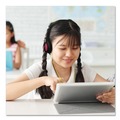 Electronic Adapters & Chargers | Maxell 195004 4 ft. Cord Kids Safe Headphones with Inline Microphone - Black with Interchangeable Pink/Blue/Silver Caps image number 2