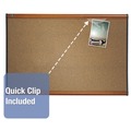 Bulletin Boards | Quartet B243LC 36 in. x 24 in. Prestige Colored Cork Bulletin Board - Brown Surface/Light Cherry Finished Fiberboard/Plastic Frame image number 3