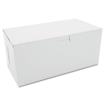 SCT SCH 0949 4 in. x 9 in. x 5 in. Non-Window Paper Bakery Boxes - White (250/Carton)