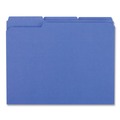 File Folders | Universal UNV16161 Reinforced 1/3-Cut Assorted Top-Tab File Folders - Letter Size, Blue (100/Box) image number 3