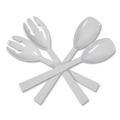 Cutlery | Tablemate W95PK4 9.5 in. Table Set Plastic Serving Forks and Spoons - White (48/Pack) image number 4
