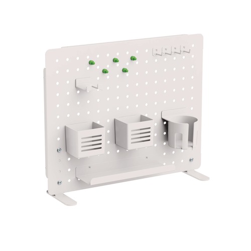 Clearance Center | Kantek PBS120W 20.58 in. x 1 in. x 17 in. 3-Compartment Steel Pegboard Organizer - White image number 0
