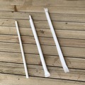 Cutlery | Boardwalk BWKPPRSTRWIW 7.75 in. Wrapped Jumbo Paper Straws - White (1280/Carton) image number 4