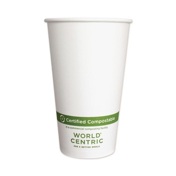 World Centric CUPA16 16 oz. Paper Hot Cups - White (1000/Carton)