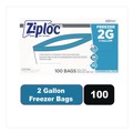  | Ziploc 682254 2-Gallon 2.7 mil. 13 in. x 15.5 in. Double Zipper Freezer Bags - Clear (100/Carton) image number 1