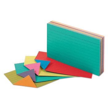  | Oxford 04736 3 in. x 5 in. Ruled Extreme Index Cards - Assorted (100/Pack)