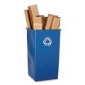 Trash Cans | Rubbermaid Commercial FG395973BLUE 50 gal. Plastic Square Recycling Container - Blue image number 3