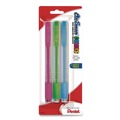 Erasers & Correction Supplies | Pentel ZE21TBP3M Clic Eraser Grip Eraser For Pencil Marks - White Eraser/Random Assorted Barrel Color (3/Pack) image number 0