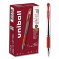 Pens | uni-ball 65452 Signo GRIP 0.7 mm Stick Gel Pen - Red Ink/Clear/Red/Silver Barrel/Medium (1-Dozen) image number 0