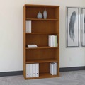 Office Filing Cabinets & Shelves | Bush WC72414 35.63 in. x 15.38 in. x 72.78 in. Series C Collection 5-Shelf Bookcase - Natural Cherry image number 2