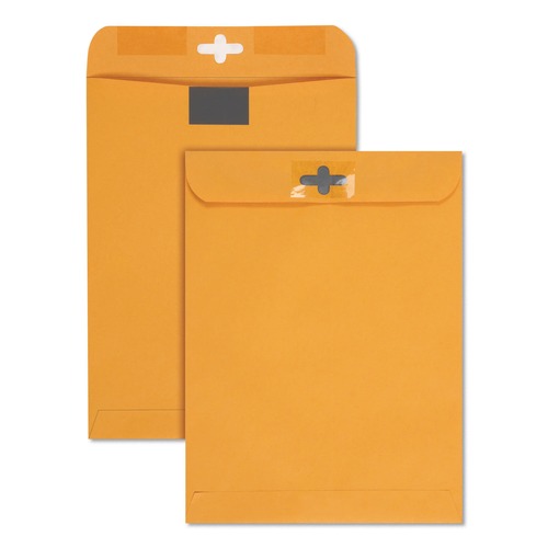 Envelopes & Mailers | Quality Park QUA43568 Postage Saving ClearClasp 9 in. x 12 in. No .90 Cheese Blade Flap ClearClasp Closure Kraft Envelope - Brown Kraft (100/Box) image number 0