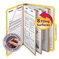 File Folders | Smead 14098 8 SafeSHIELD Fasteners 3 Dividers Letter Size 8-Section Pressboard Top Tab Classification Folders - Yellow (10/Box) image number 7