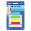 Dividers & Tabs | Avery 74866 2.5 in. x 1 in. 1/5-Cut Ultra Tabs Repositionable Tabs - Assorted Colors (48/Pack) image number 0