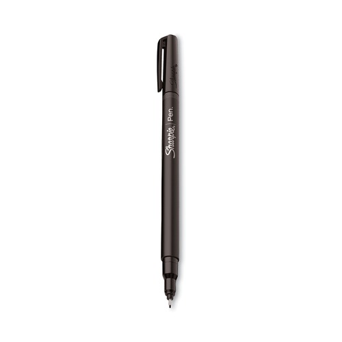 Pens | Sharpie 1742663 Water-Resistant Ink Stick Fine 0.4 mm Porous Point Pen - Black Ink, Black Barrel (1-Dozen) image number 0