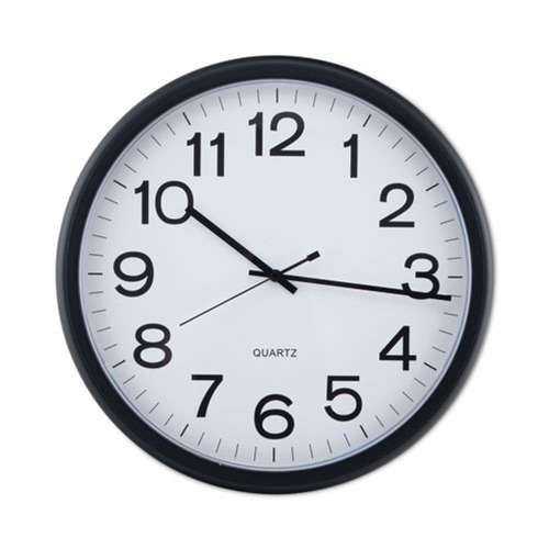 Back to School Sale | Universal UNV11641 13.5 in. Round Wall Clock - Black Case image number 0