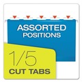 File Folders | Pendaflex 04153X2 BLU 1/5-Cut Tabs 2 in. Capacity Legal Size Extra Capacity Reinforced Hanging File Folders with Box Bottom - Blue (25/Box) image number 4