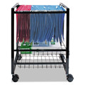 Office Filing Cabinets & Shelves | Advantus 34075 2 Drawers 1 Bin 12.88 in. x 15 in. x 21.13 in. Metal Mobile File Cart with Sliding Baskets - Black image number 4