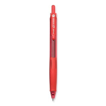 Pilot 31508 0.7 mm Fine G-Knock BeGreen Retractable Gel Pen - Red Ink, Translucent Red/Red Barrel (1-Dozen)