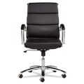 Alera | Alera ALENR4219 Neratoli Series Supports Up to 275 lbs. Mid-Back Slim Profile Faux Leather Chair - Black Seat/Back, Chrome Base image number 0