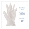 Disposable Gloves | Boardwalk BWK361SCT 3-3/5 mil Exam Vinyl Gloves - Small, Clear (1000/Carton) image number 7