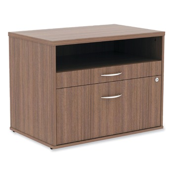 OFFICE FILING CABINETS AND SHELVES | Alera ALELS583020WA Open Office Series 29.5 in. x 19.13 in. x 22.88 in. 2-Drawer Low File Cabinet Credenza - Walnut