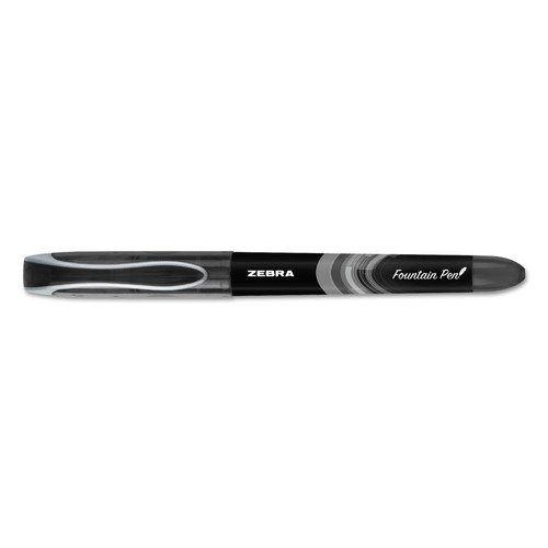 Pens | Zebra 48310 Fine 0.6 mm Fountain Pen - Black Ink, Black/Gray Barrel (1 Dozen) image number 0