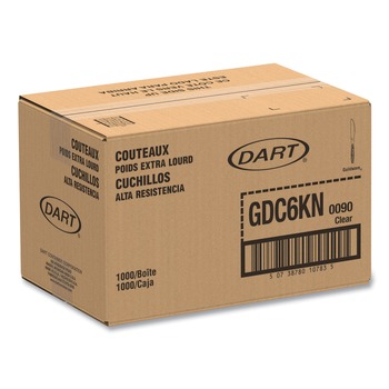 CUTLERY | SOLO GDC6KN-0090 Guildware Heavyweight Plastic Knives - Clear (1000/Carton)
