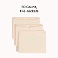 File Folders | Smead 75560 2-Ply Straight Tab Letter Size File Jackets - Manila (50/Box) image number 2