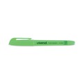 Highlighters | Universal UNV08852 Chisel Tip Pocket Highlighters - Fluorescent Green (1 Dozen) image number 2