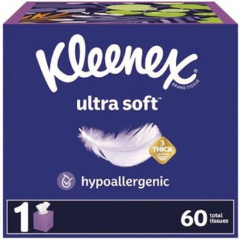 PAPER AND DISPENSERS | Kleenex 54278 Ultra Soft 3-Ply Facial Tissue - White (18/Carton)